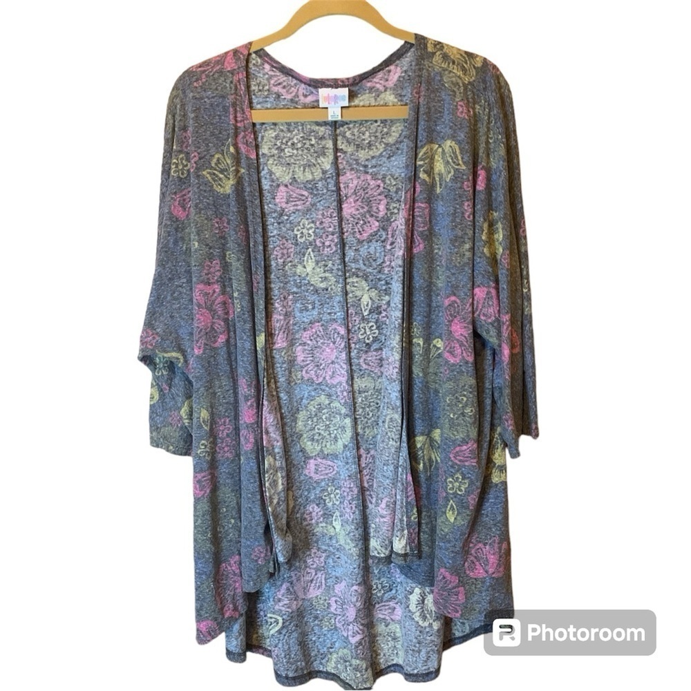 LulaRoe  Womens Large Colorful Lindsay Open Front Cardigan Long Sleeve